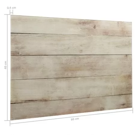 Tablă magnetică de perete, 60 x 40 cm, sticlă, decor lemn