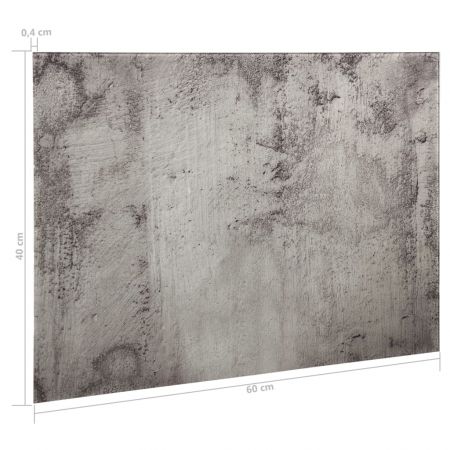 Tablă magnetică de perete, 60 x 40 cm, sticlă, gri beton