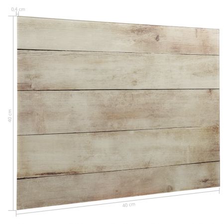 Tablă magnetică de perete, 40 x 40 cm, sticlă, decor lemn