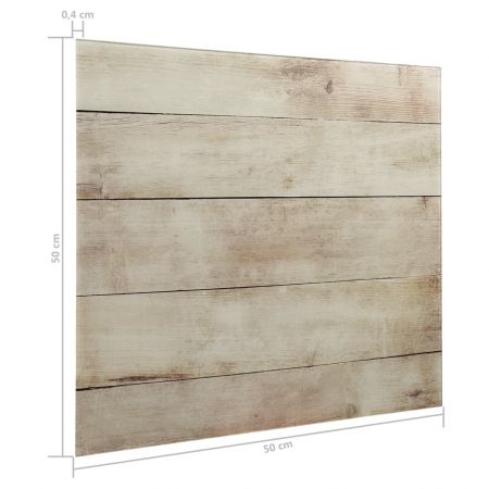 Tablă magnetică de perete, 50 x 50 cm, sticlă, decor lemn