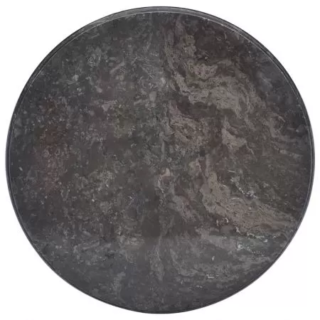  Blat de masă, negru, Ø50x2,5 cm, marmură