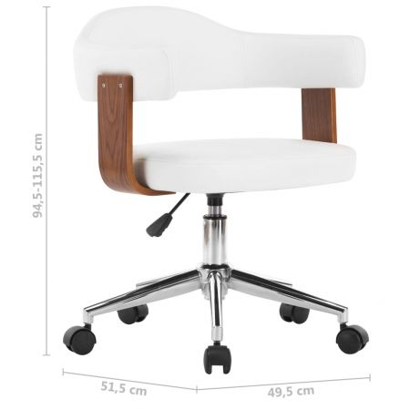 Set 6 bucati scaune pivotante de masa, alb, 49.5 x 51.5 x 115.5 cm