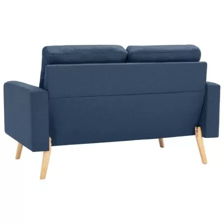 Set de canapele, 2 piese, albastru, material textil
