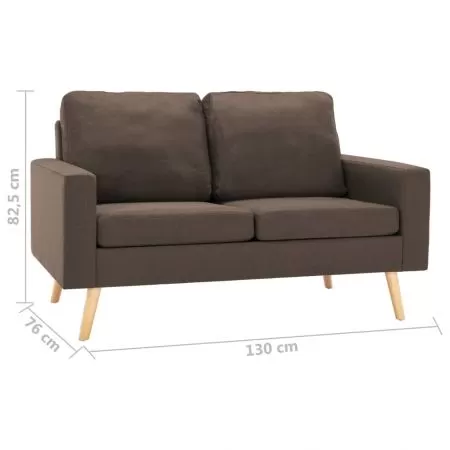 Set de canapele, 2 piese, maro, material textil