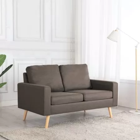  Canapea cu 2 locuri, gri taupe, material textil