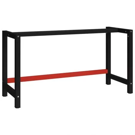  Cadru metalic banc de lucru, 150x57x79 cm, negru și roșu