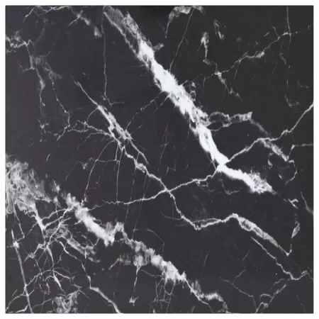  Blat masă negru 80x80 cm 6 mm sticlă securizată design marmură
