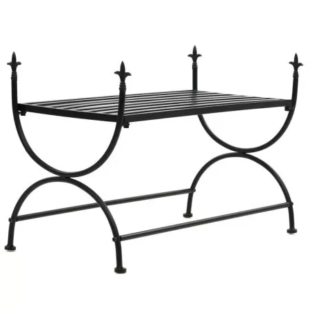  Bancă în stil vintage, negru, metal, 83x42x55 cm