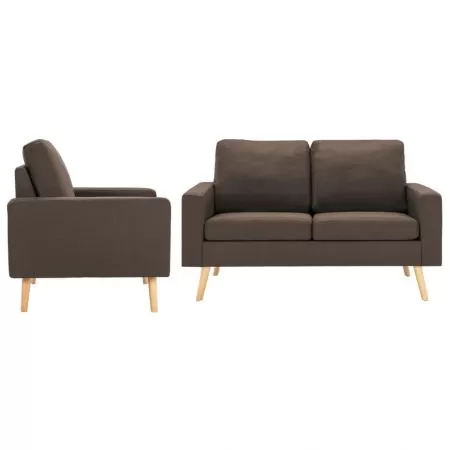 Set de canapele, 2 piese, maro, material textil