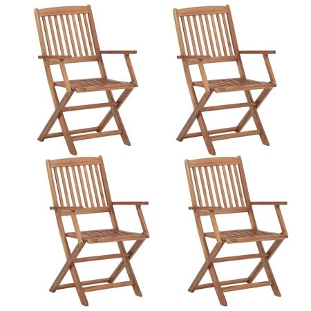 Set 4 bucati scaune gradina pliabile cu perne, antracit