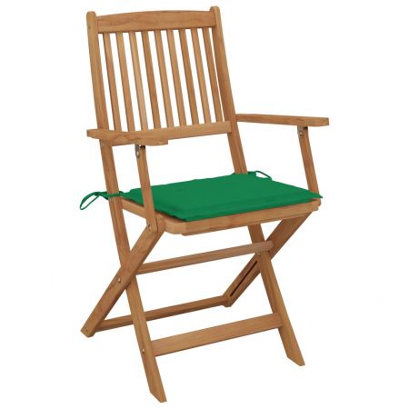Set 4 bucati scaune gradina pliabile cu perne, verde
