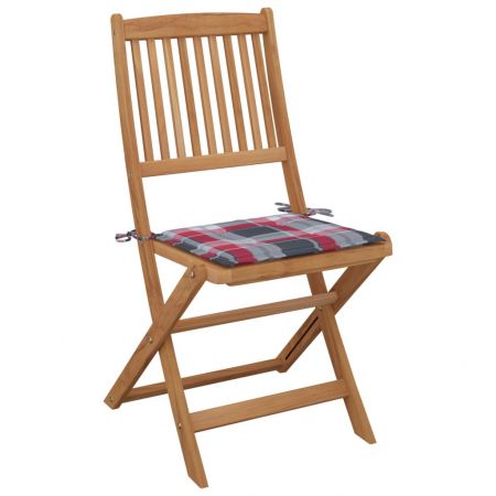 Set 2 bucati scaune gradina pliabile cu perne, model rosu