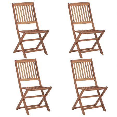 Set 4 bucati scaune gradina pliabile cu perne, negru