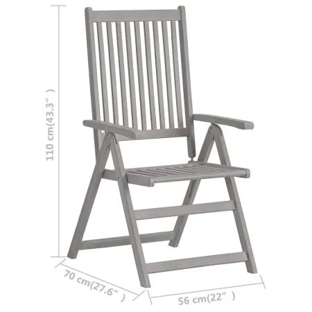 Set 3 bucati scaune gradina rabatabile, verde deschis