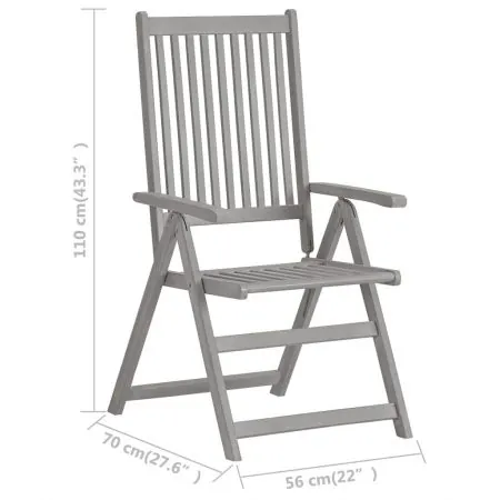 Set 3 bucati scaune gradina rabatabile, bordo