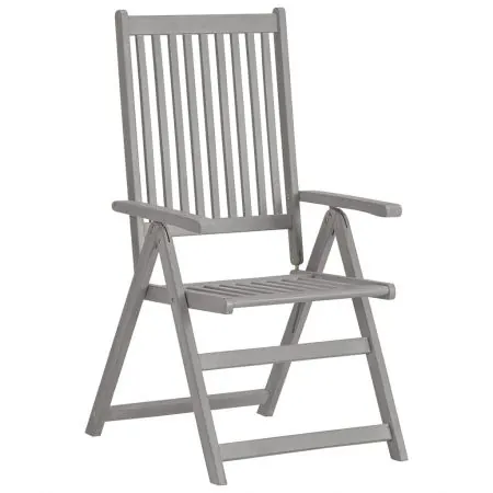 Set 3 bucati scaune gradina rabatabile, gri cu model