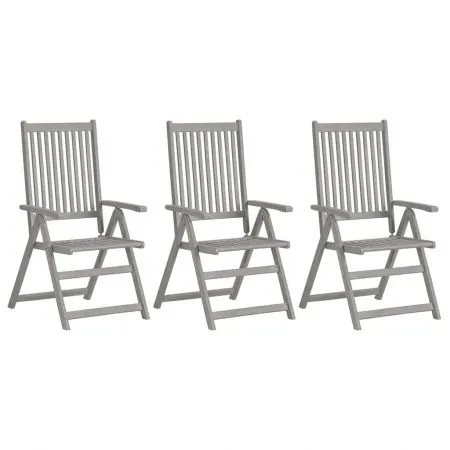 Set 3 bucati scaune gradina rabatabile, albastru regal