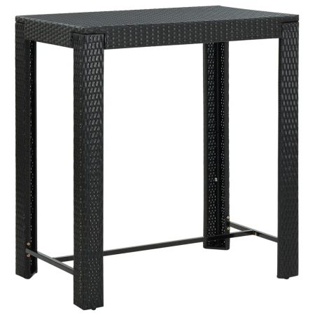 Set mobilier bar de exterior cu perne, 7 piese, negru,100 cm