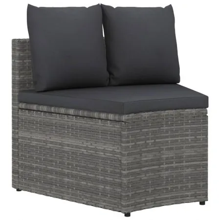 Set mobilier de gradina cu perne, 5 piese, gri
