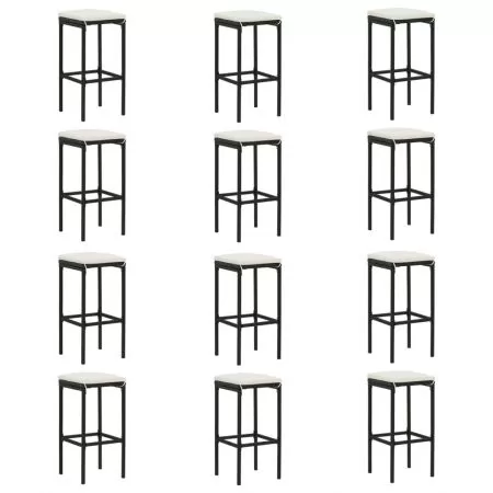 Set mobilier bar de gradina cu perne, 16 piese, negru