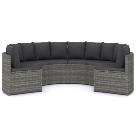 Set mobilier de gradina cu perne, 6 piese, gri
