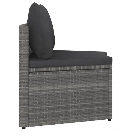 Set mobilier de gradina cu perne, 6 piese, gri