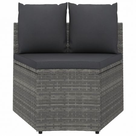 Set mobilier de gradina cu perne, 6 piese, gri