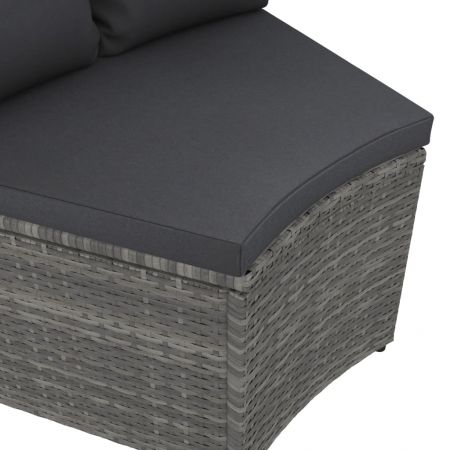 Set mobilier de gradina cu perne, 6 piese, gri