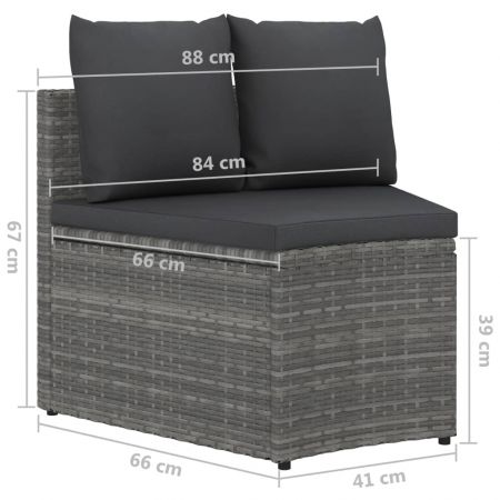 Set mobilier de gradina cu perne, 6 piese, gri