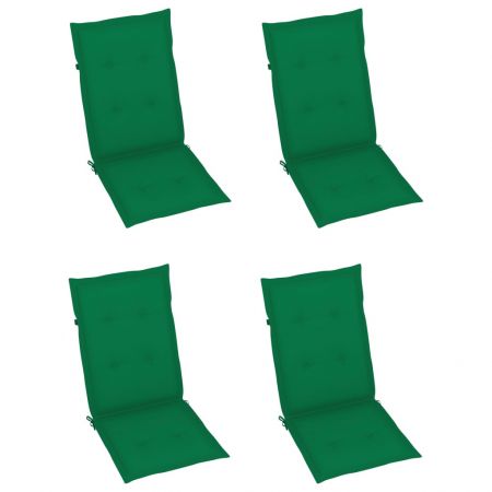 Set 4 bucati scaune de gradina cu perne verzi, verde