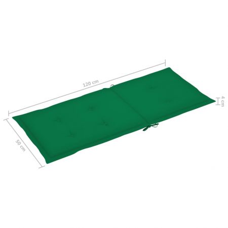 Set 4 bucati scaune de gradina cu perne verzi, verde