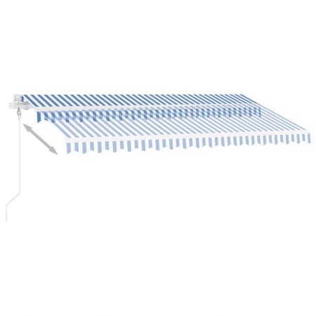 Copertina automata senzor vant/LED, albastru si alb, 450 x 300 cm