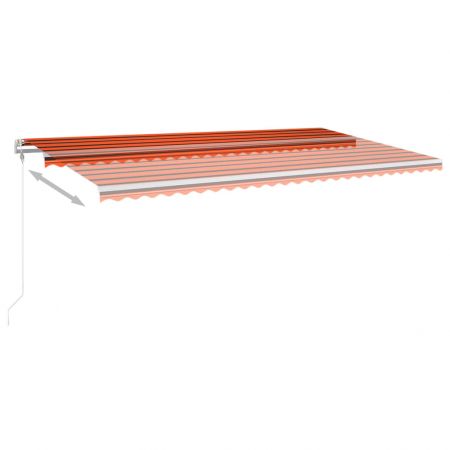 Copertina retractabila manual LED, portocaliu si maro, 600 x 300 cm