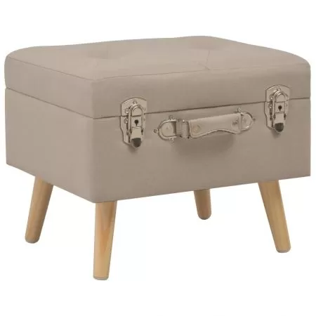  Taburet cu depozitare, 40 cm, bej, material textil