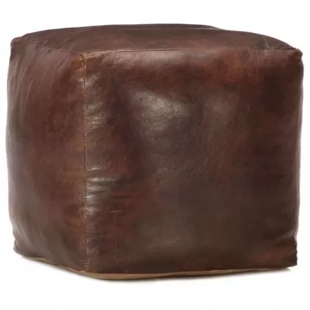  Taburet maro închis 40x40x40 cm piele naturală de capră