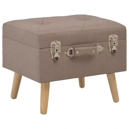  Taburet cu depozitare, 40 cm, maro, material textil
