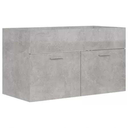 Dulap cu chiuveta incorporata, gri beton, 80 x 38.5 x 46 cm