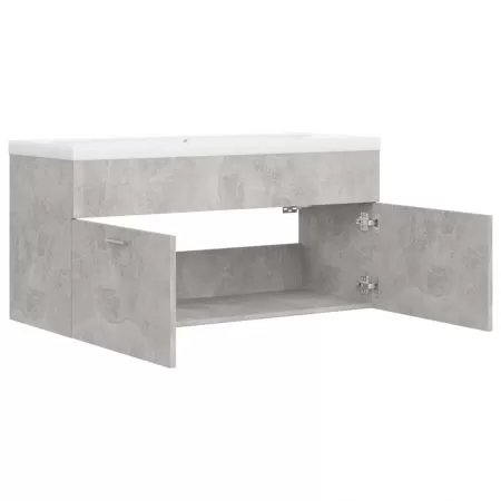 Dulap cu chiuveta incorporata, gri beton, 100 x 38.5 x 46 cm