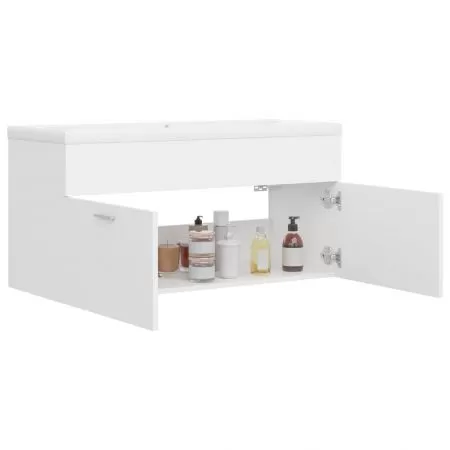 Dulap cu chiuveta incorporata, alb, 100 x 38.5 x 46 cm