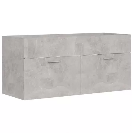 Dulap cu chiuveta incorporata, gri beton, 100 x 38.5 x 46 cm