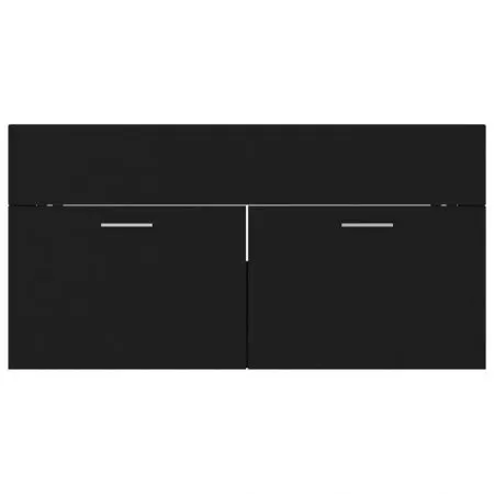 Dulap cu chiuveta incorporata, negru, 90 x 38.5 x 46 cm