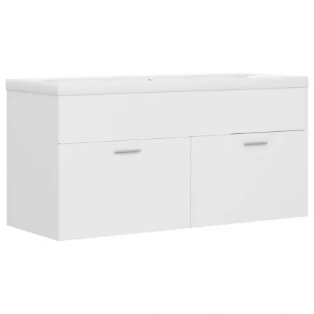 Dulap cu chiuveta incorporata, alb, 100 x 38.5 x 46 cm
