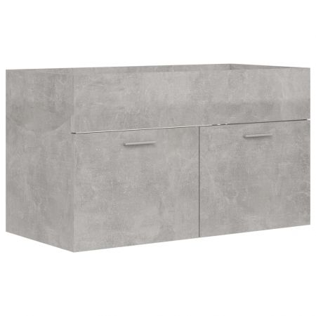 Set mobilier de baie, gri beton, 80 x 38.5 x 46 cm