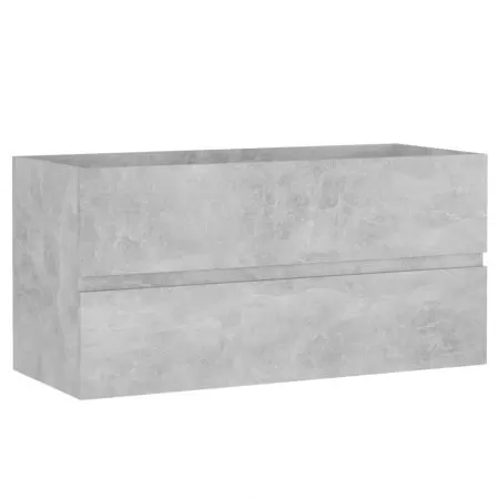 Dulap cu chiuveta incorporata, gri beton, 90 x 38.5 x 45 cm