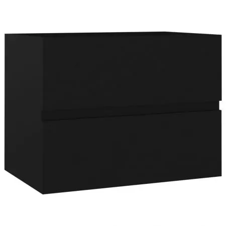 Dulap cu chiuveta incorporata, negru, 60 x 38.5 x 45 cm