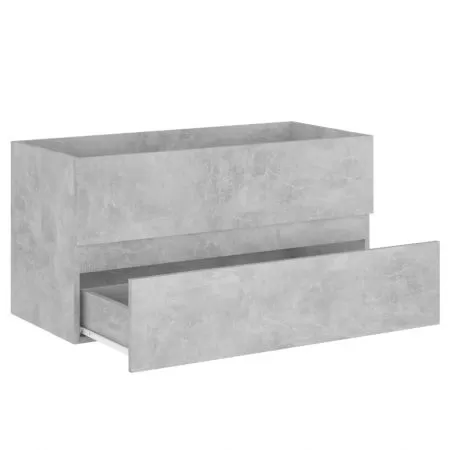 Dulap cu chiuveta incorporata, gri beton, 90 x 38.5 x 45 cm