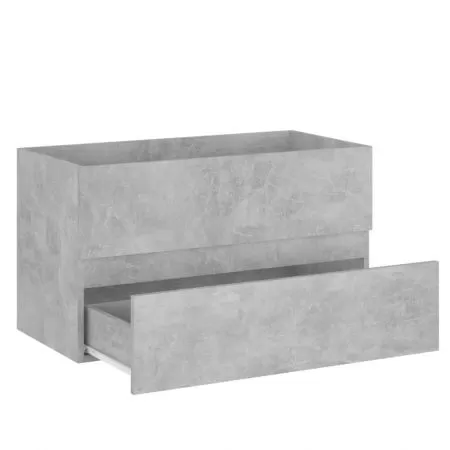 Dulap cu chiuveta incorporata, gri beton, 80 x 38.5 x 45 cm