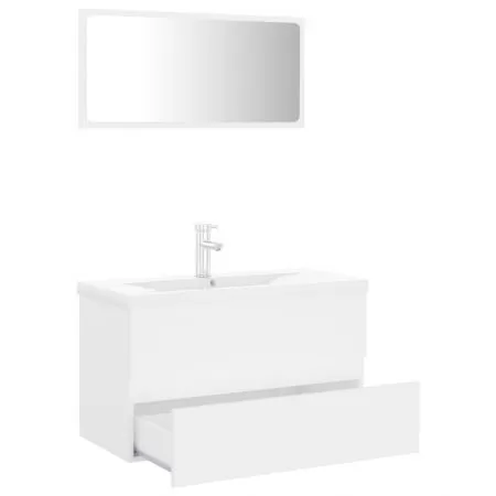 Set mobilier de baie, alb, 80 x 38.5 x 45 cm