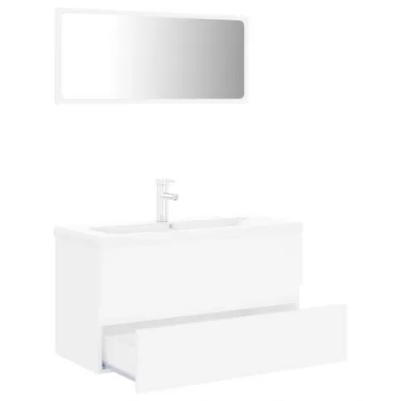Set mobilier de baie, alb, 90 x 38.5 x 45 cm