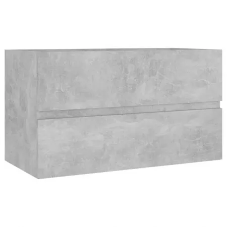 Dulap cu chiuveta incorporata, gri beton, 80 x 38.5 x 45 cm